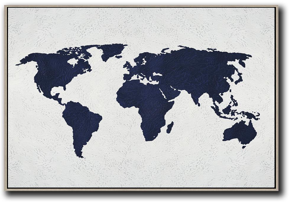 Horizontal Minimalist World Map #NV200C - Click Image to Close